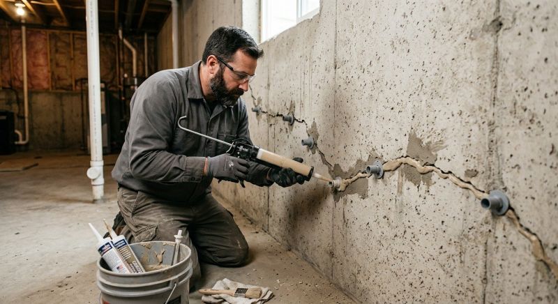 Basement Crack Repair in Leominster, MA