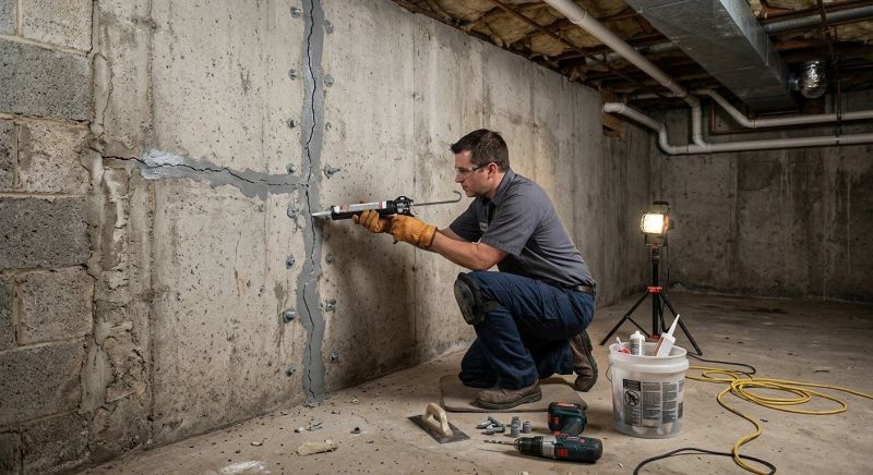 Basement Crack Repair in Leominster, MA