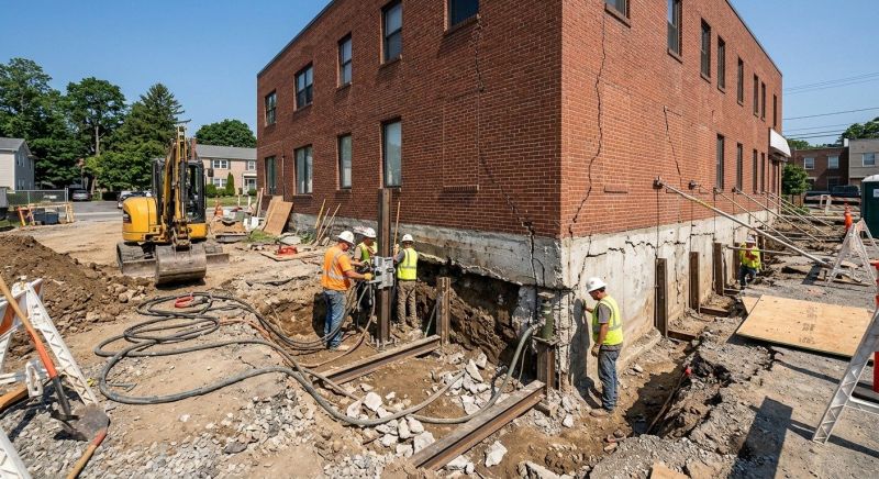 Building Foundation Repair in Marlborough, MA