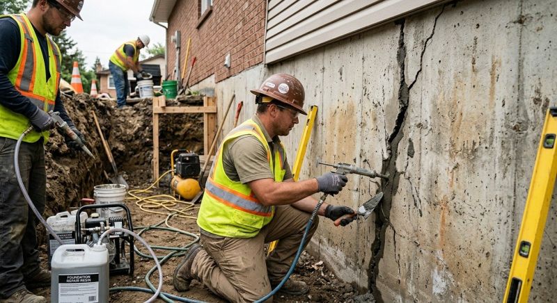 Cracked Foundation Repair in Shrewsbury, MA