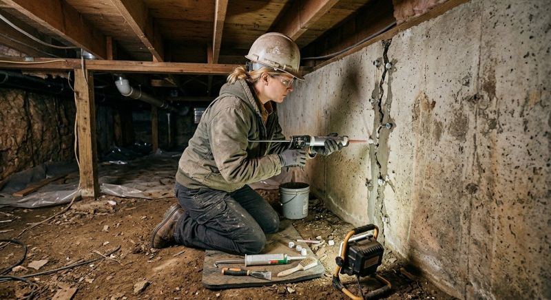 Crawlspace Foundation Repair in Stow, MA