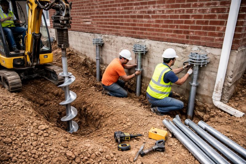 Helical Piers Installation in Leominster, MA