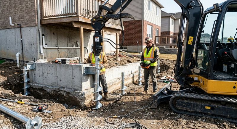 Helical Pile Installation in Leominster, MA