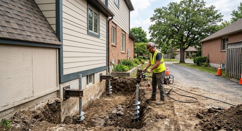 Helical Pile Installation in Leominster, MA