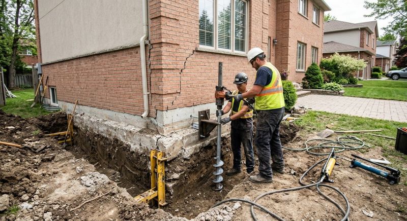 Sinking Foundation Repair in Littleton, MA