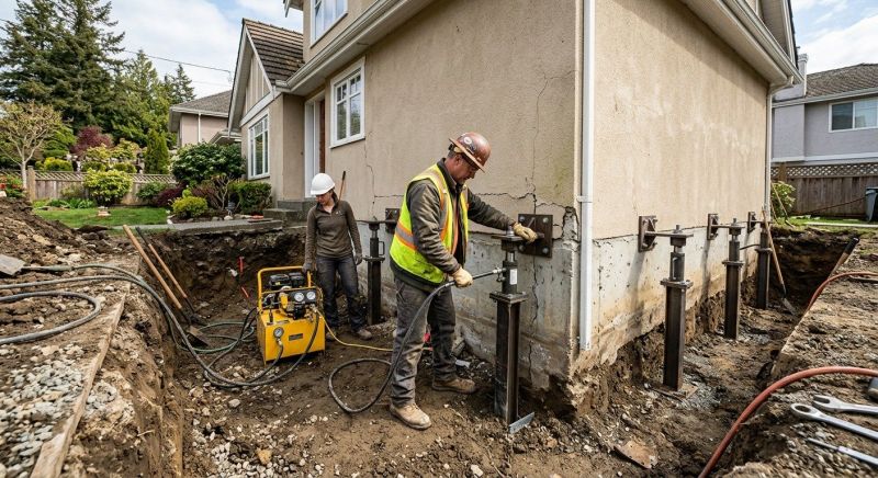 Sinking Foundation Repair in Milford, NH
