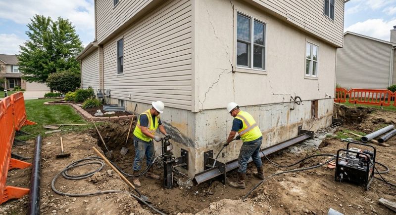 Sinking Foundation Repair in Sudbury, MA